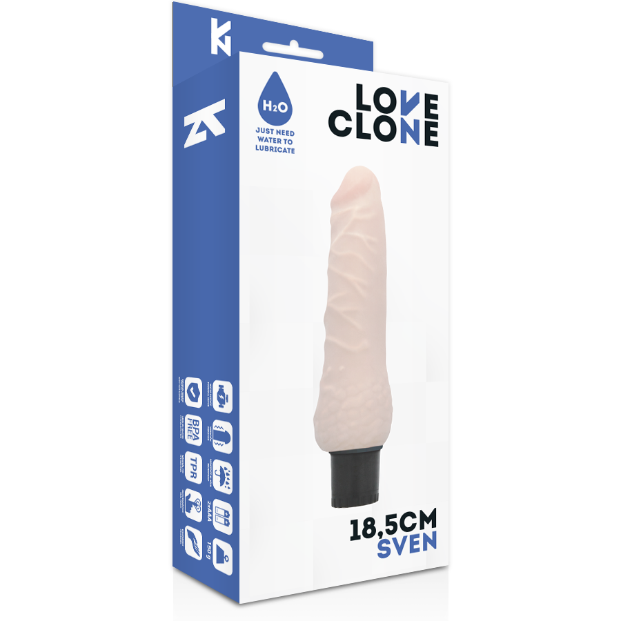 LOVECLONE - SVEN VIBRATORE AUTOLUBRIFICANTE  18,5 CM -O- 3,3 CM