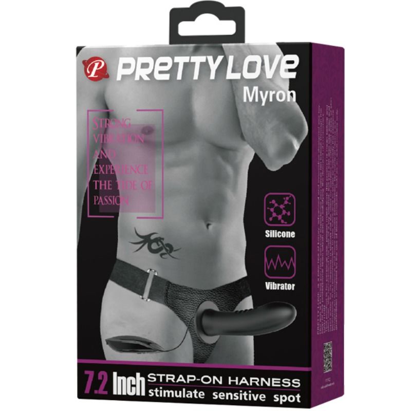 PRETTY LOVE - MYRON HARNESS REGOLABILE CON DILDO VIBRANTE CAVO