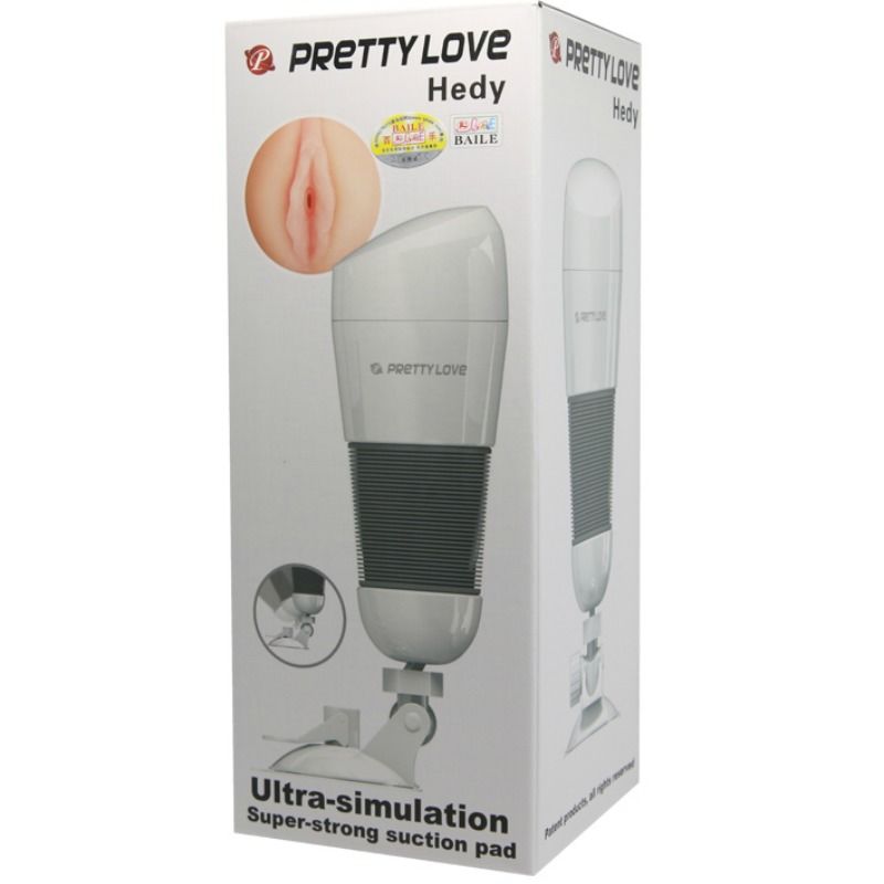 PRETTY LOVE - MASTURBATORE MASCHILE HEDY VIBRANTE CON VAGINA BIANCO