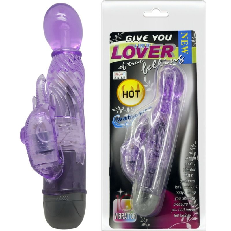 VIBRATORE RABBIT DOPPIA STIMOLAZIONE, 10 MODALITÀ VIBRAZIONE, IMPERMEABILE