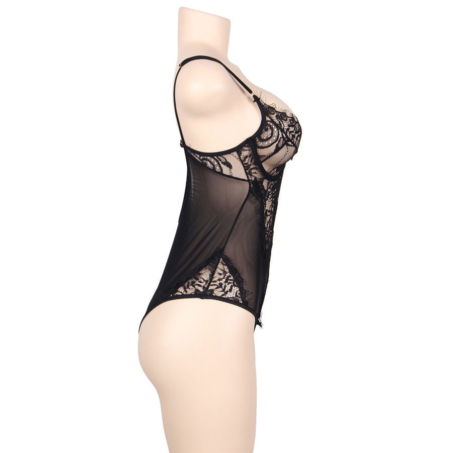 SUBBLIME - BODY QUEEN PLUS CON PIZZO FLOREALE E FRANGE 907235