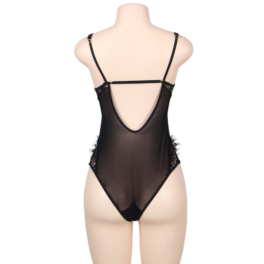 SUBBLIME - BODY QUEEN PLUS CON PIZZO FLOREALE E FRANGE 907235