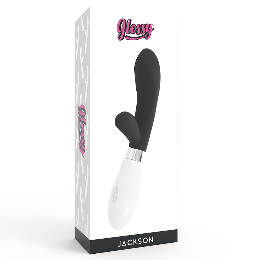 GLOSSY - JACKSON MASSAGGIATORE CON RABBIT NERO