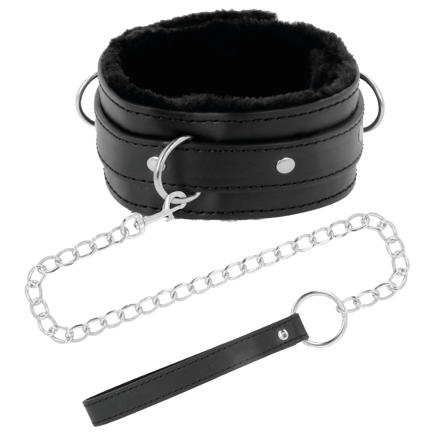 DARKNESS - COLLARE  CON GUINZAGLIO IN PELLE PVC