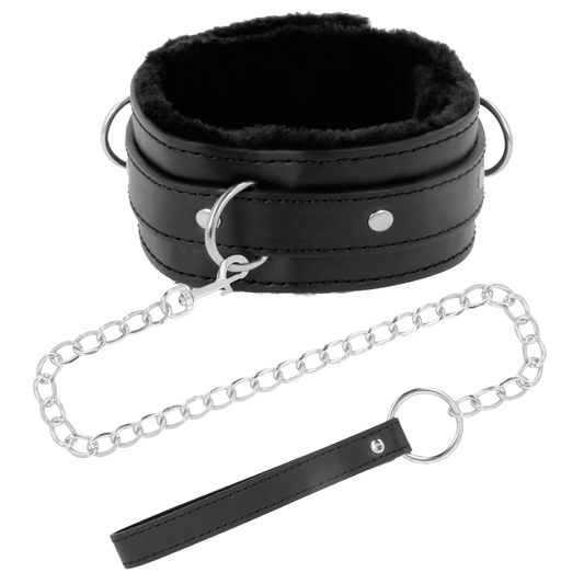 DARKNESS - COLLARE  CON GUINZAGLIO IN PELLE PVC