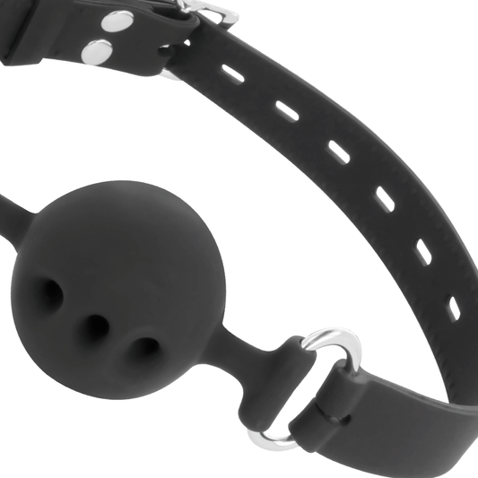 DARKNESS - GAG IN SILICONE FORATO NERO
