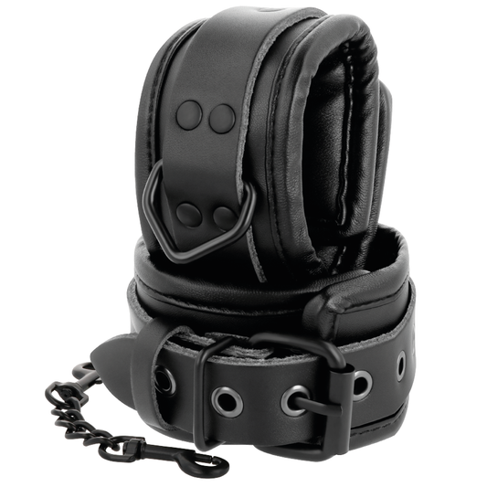 DARKNESS - CAVIGLIERE REGOLABILI IN SIMILPELLE NERA
