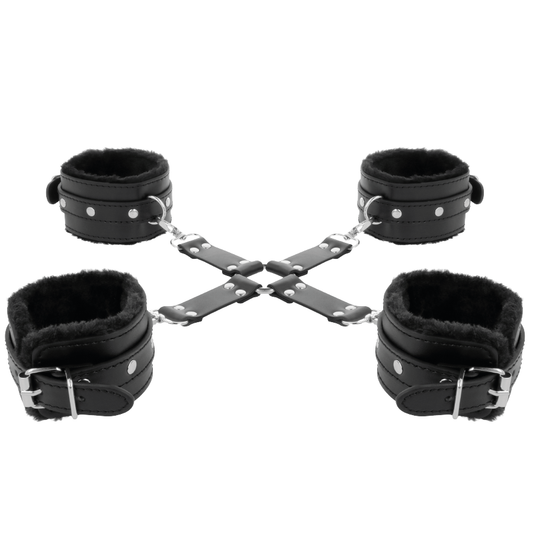 DARKNESS - MANETTE E CAVIGLIERE NERE  IN PELLE PVC 