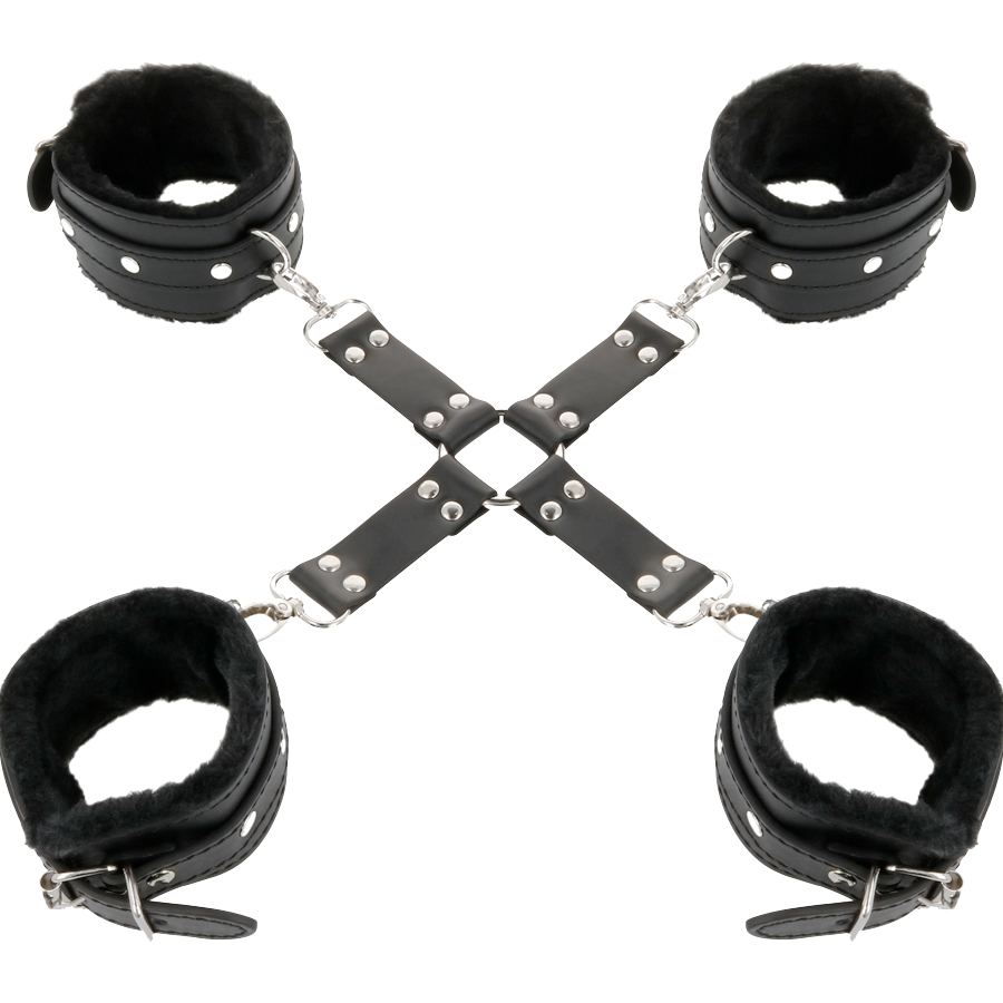 DARKNESS - MANETTE E CAVIGLIERE NERE  IN PELLE PVC 