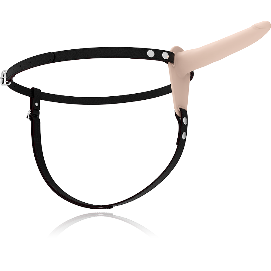 FETISH SUBMISSIVE - HARNESS CON VIBRATORE IN SILICONE 15 CM NUDE
