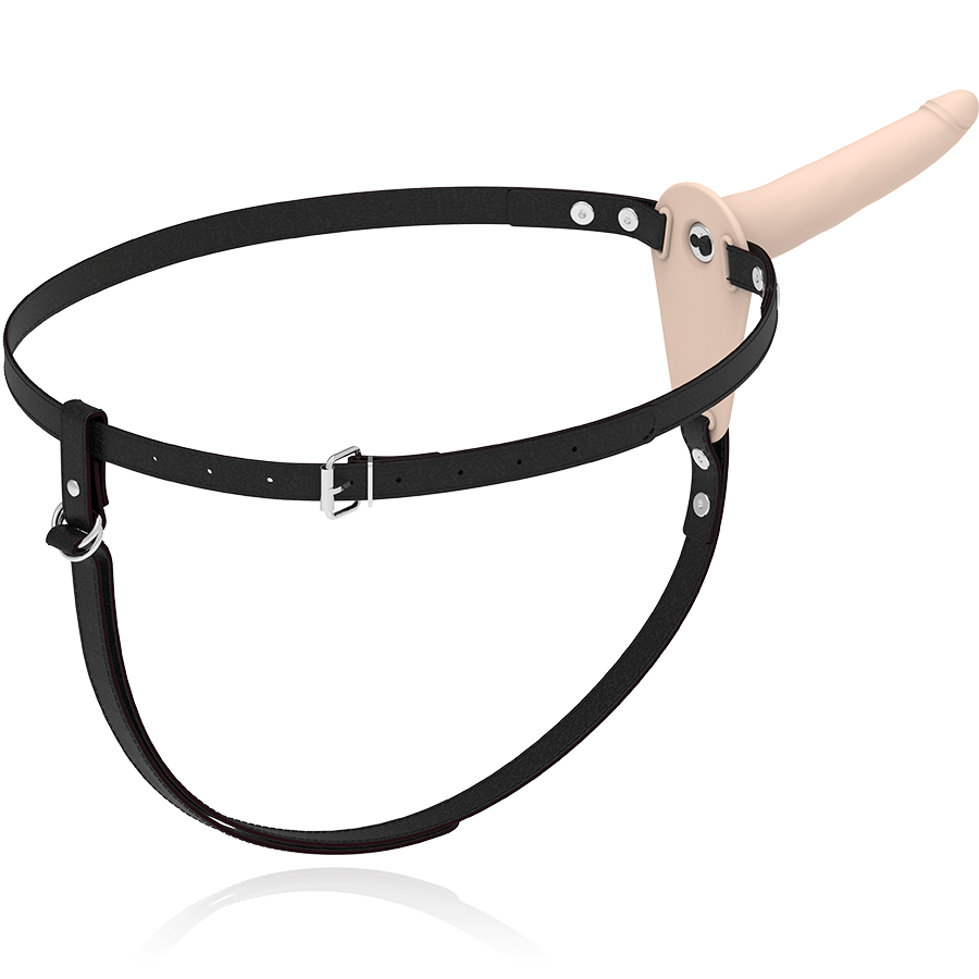 FETISH SUBMISSIVE - HARNESS CON VIBRATORE IN SILICONE 15 CM NUDE