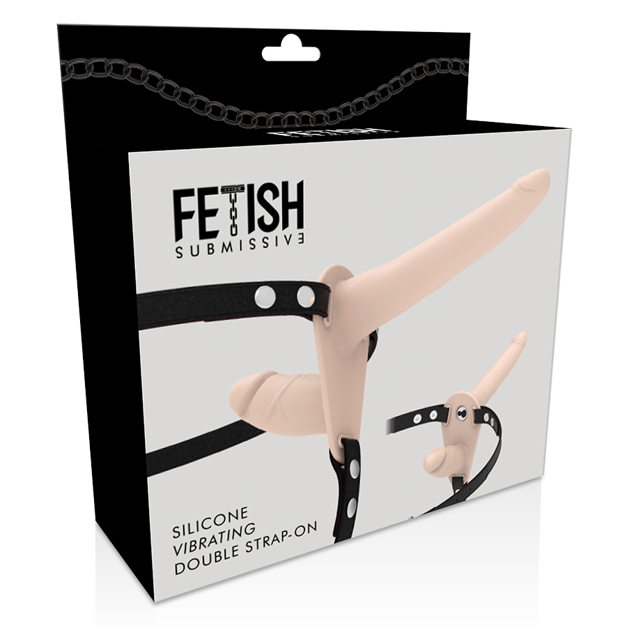 FETISH SUBMISSIVE - HARNESS CON VIBRATORE A DOPPIA PENETRAZIONE