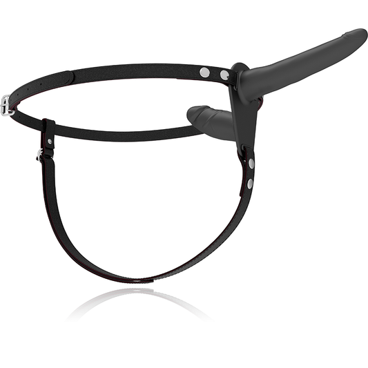 FETISH SUBMISSIVE - HARNESS CON VIBRATORE A DOPPIA PENETRAZIONE NERO