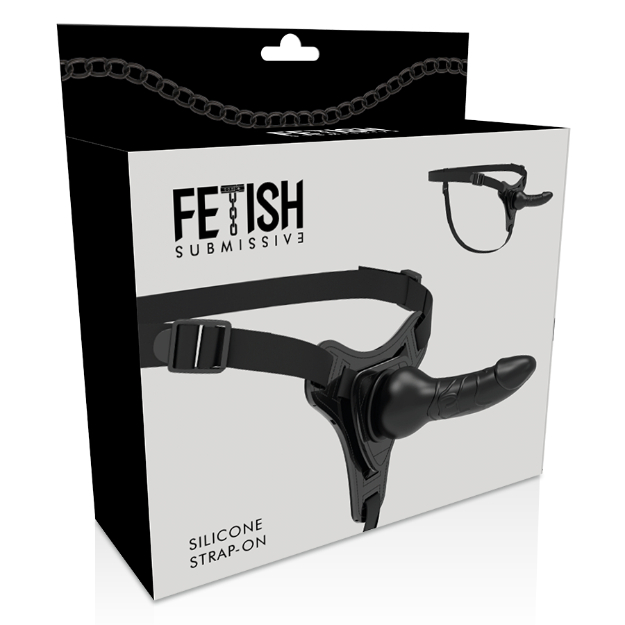 FETISH SUBMISSIVE - HARNESS IN SILICONE  REALISTICO 16 CM NERO