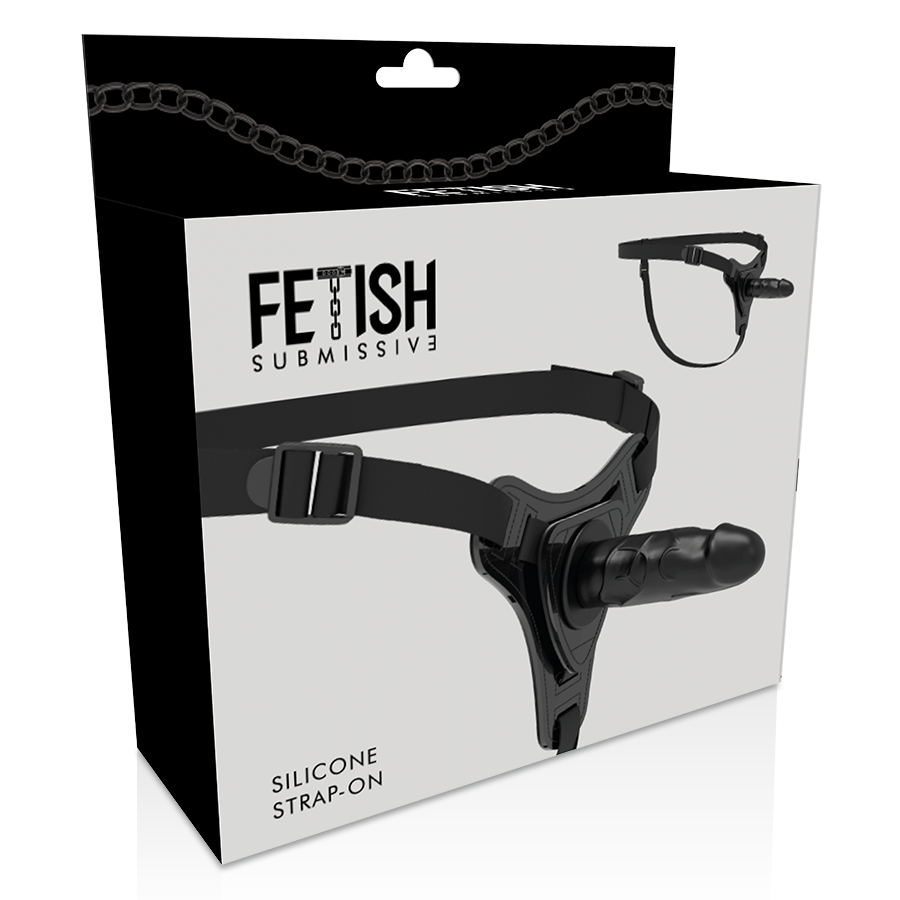 FETISH SUBMISSIVE - HARNESS IN SILICONE  REALISTICO 15 CM NERO