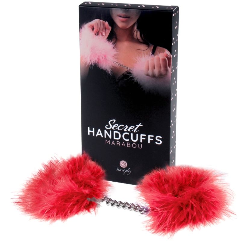 SECRETPLAY - MANETTE IN MARABOU ROSSO