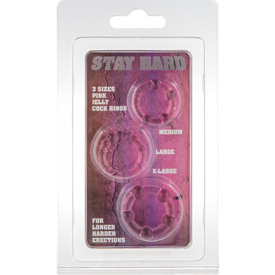 SEVEN CREATIONS - SET DI TRE ANELLI PENE ROSA