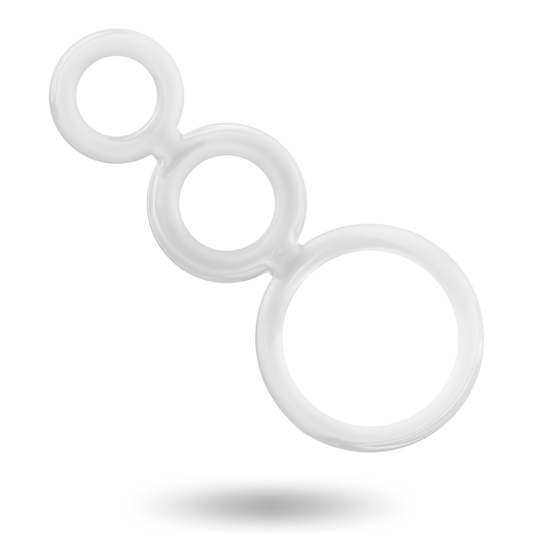 ADDICTED TOYS - SET DI 3 ANELLI PER PENE VARIE MISURE TRASPARENTI