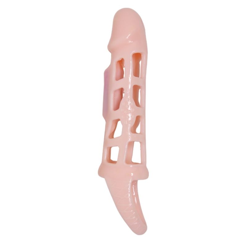 BAILE - ESTENSORE PROLUNGA PENE CON VIBRAZIONE E CINTURINO  13,5 CM NATURALE