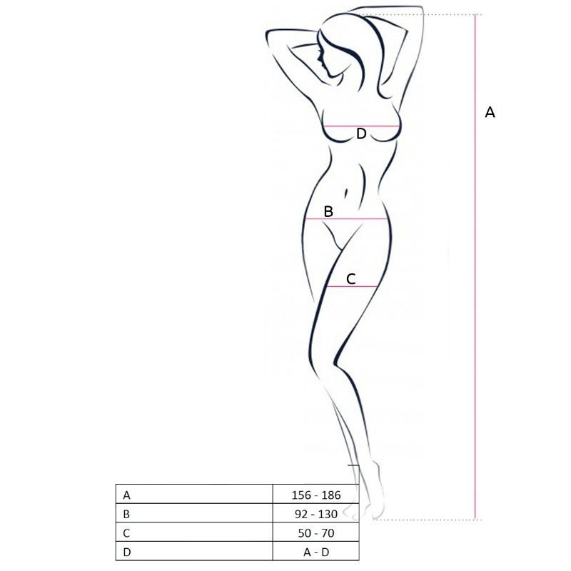 PASSION - BODYSTOCKING ROSSO DONNA BS055 TAGLIA UNICA