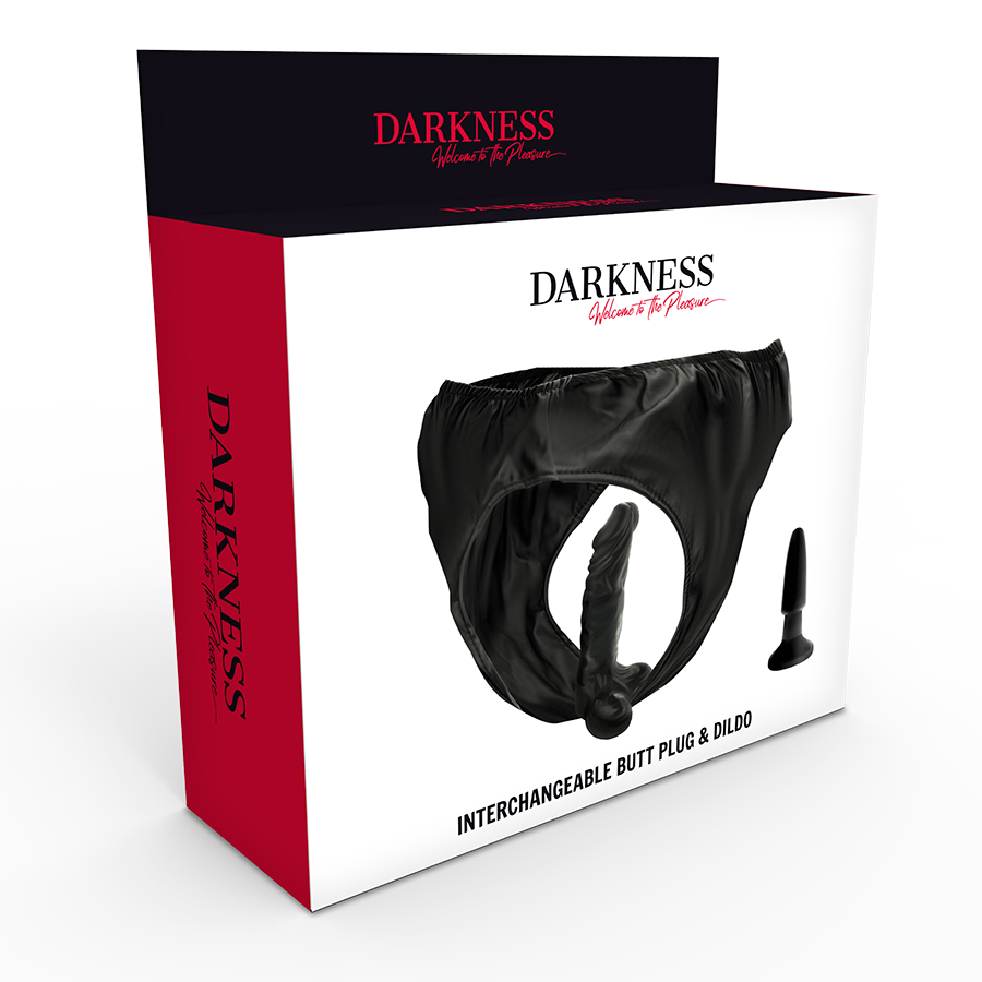 DARKNESS - SLIP CON PLUG E DILDO INTERCAMBIABILE