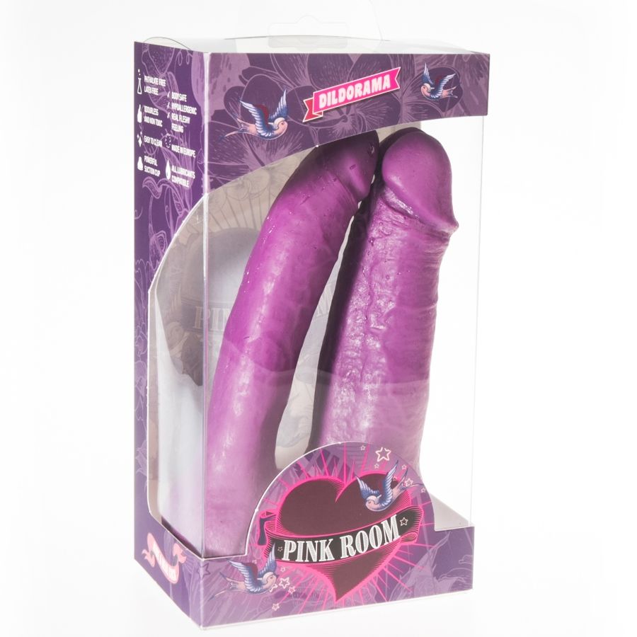 PINK ROOM - ARTHUS DOPPIO DILDO REALISTICO VIOLA 17CM/15.5CM