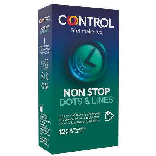 CONTROL - PRESERVATIVI NONSTOP DOTS AND LINES 12 UNITÀ