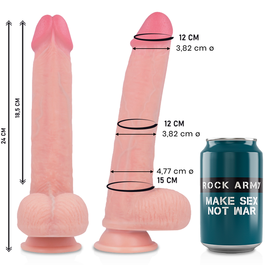 ROCKARMY - KINGCOBRA DILDO REALISTICO SILICONE LIQUIDO PREMIUM 24 CM -O- 4,77 CM