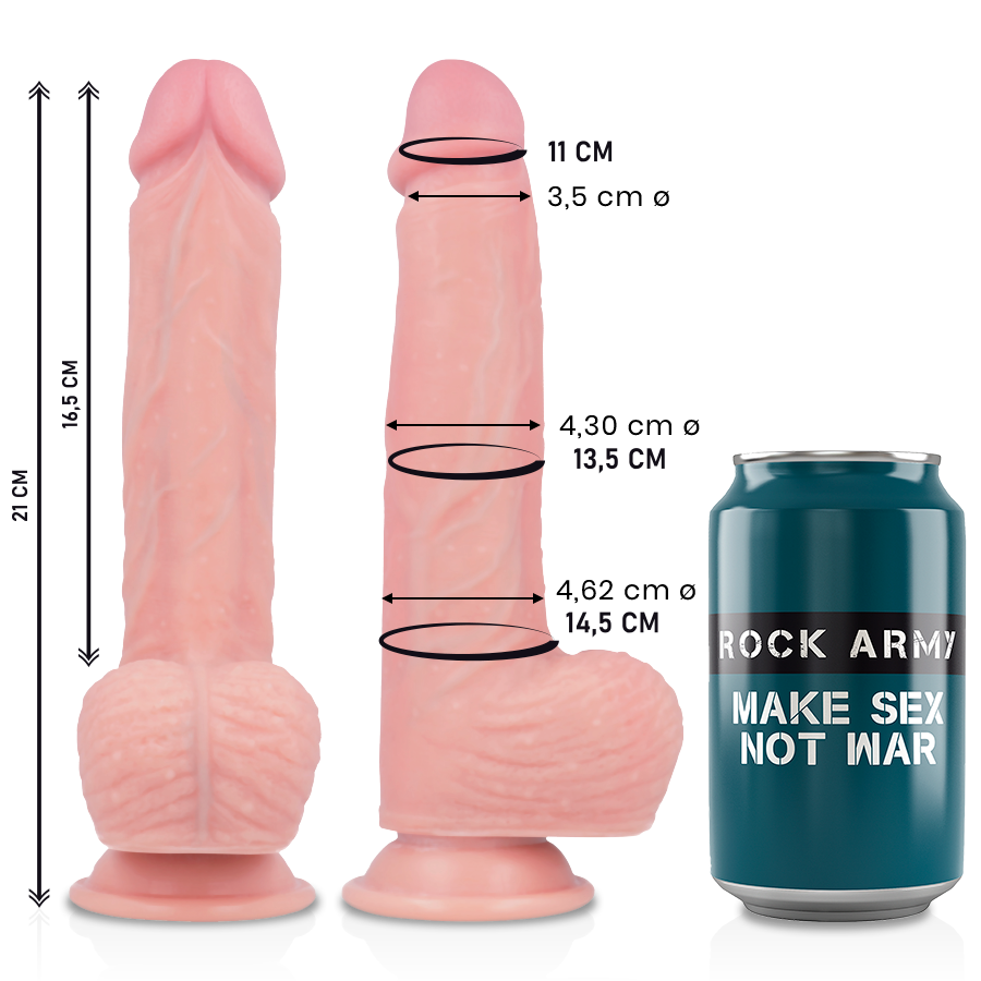 ROCKARMY - SPITFIRE DILDO REALISTICO A DOPPIA DENSITÀ 21 CM -O- 4.62 CM