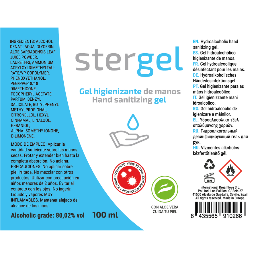 STERGEL - GEL IGIENIZZANTE MANI IDROALCOLICO ALOE VERA 100 ML