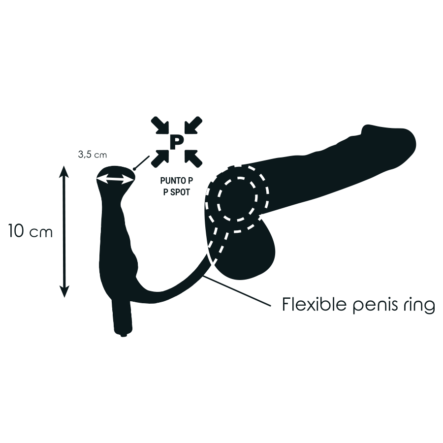 ADDICTED TOYS -ANELLO CON  VIBRATORE PROSTATICO  10 CM NERO