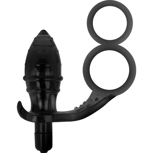 ADDICTED TOYS -   DOPPIO ANELLO PENE + PLUG ANALE NERO