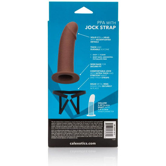 CALEXOTICS - PPA HARNESS CON PROLUNGA DILDO CAVO MARRONE