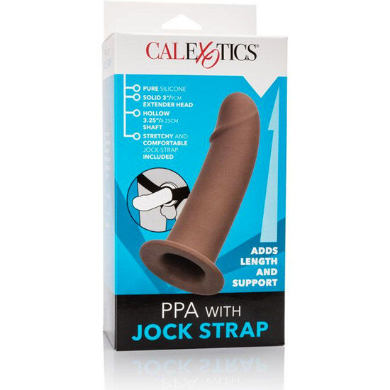 CALEXOTICS - PPA HARNESS CON PROLUNGA DILDO CAVO MARRONE