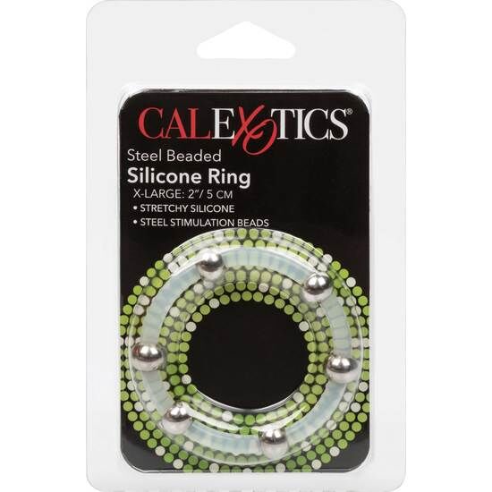 CALEXOTICS - STEEL BEADED  ANELLO IN SILICONE CON PERLINE XL