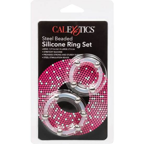 CALEXOTICS - STEEL BEADED SET DI ANELLI IN SILICONE CON PERLINE