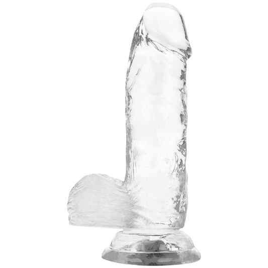X RAY - DILDO REALISTICO IN JELLY CON TESTICOLI TRASPARENTE 15.5 CM -O- 3.5 CM