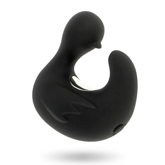 BLACK&SILVER - DUCKY DITALE STIMOLATORE VIBRANTE RICARICABILE IN SILICONE