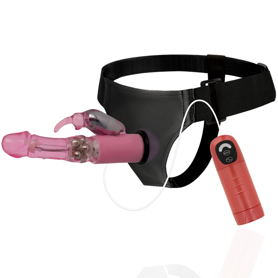 HARNESS ATTRACTION - DANIEL HARNESS CON DILDO REALISTICO VIBRANTE E ROTAZIONE 18 CM -O- 3,5 CM