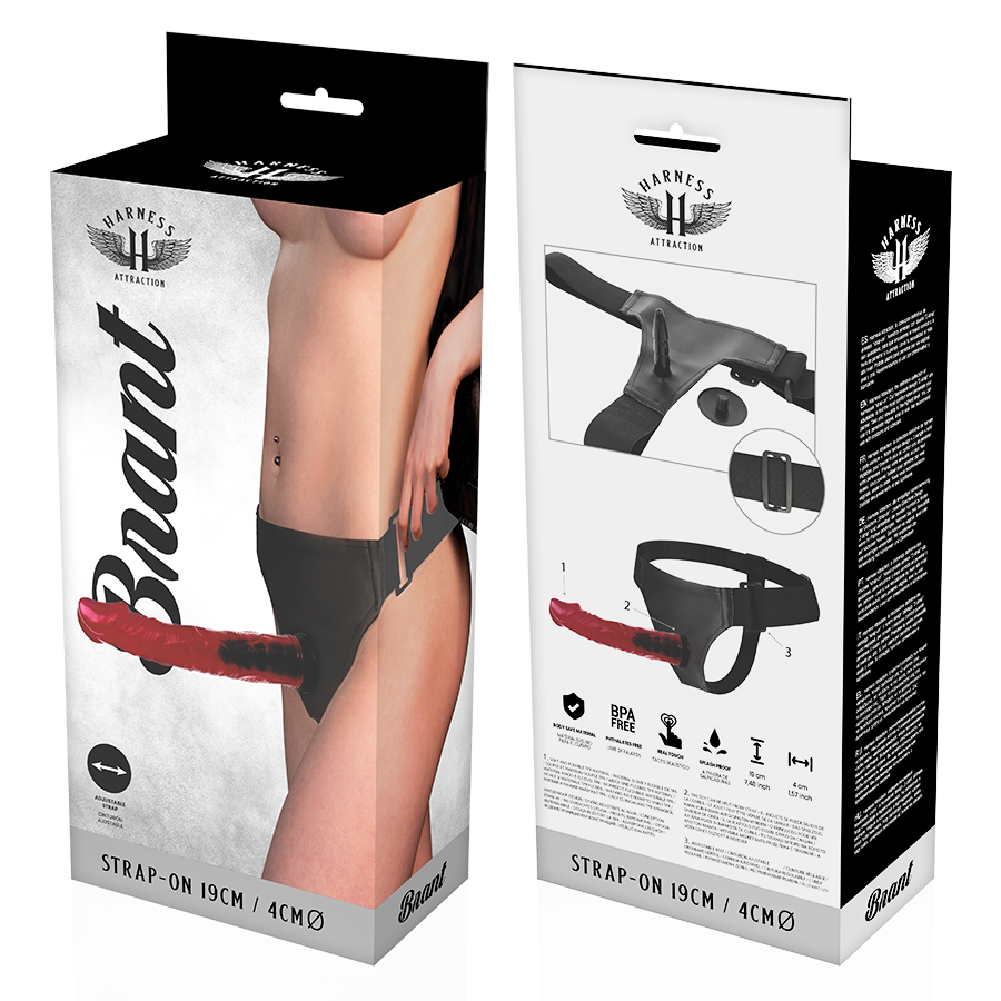 HARNESS ATTRACTION - BRANT HARNESS CON PENE REALISTICO 19 CM -O- 4 CM