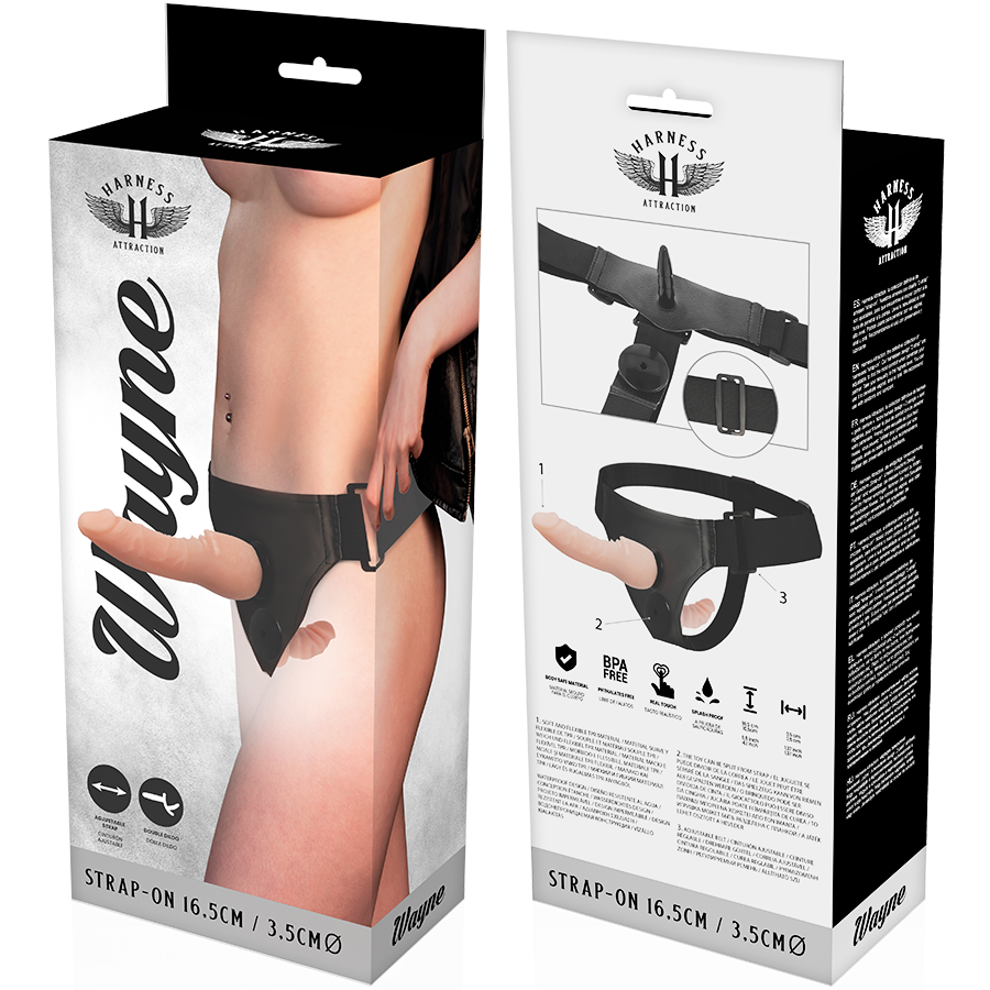 HARNESS ATTRACTION - WAYNE HARNESS DOPPIA PENETRAZIONE 16.5 CM -O- 3.5 CM