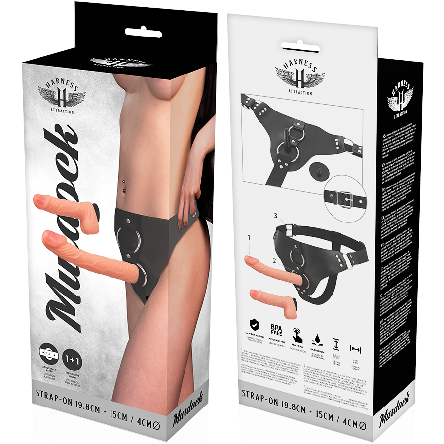 HARNESS ATTRACTION - MURDOCK HARNESS CON PENE REALISTICO 19,8 + 15 CM -O- 4 CM
