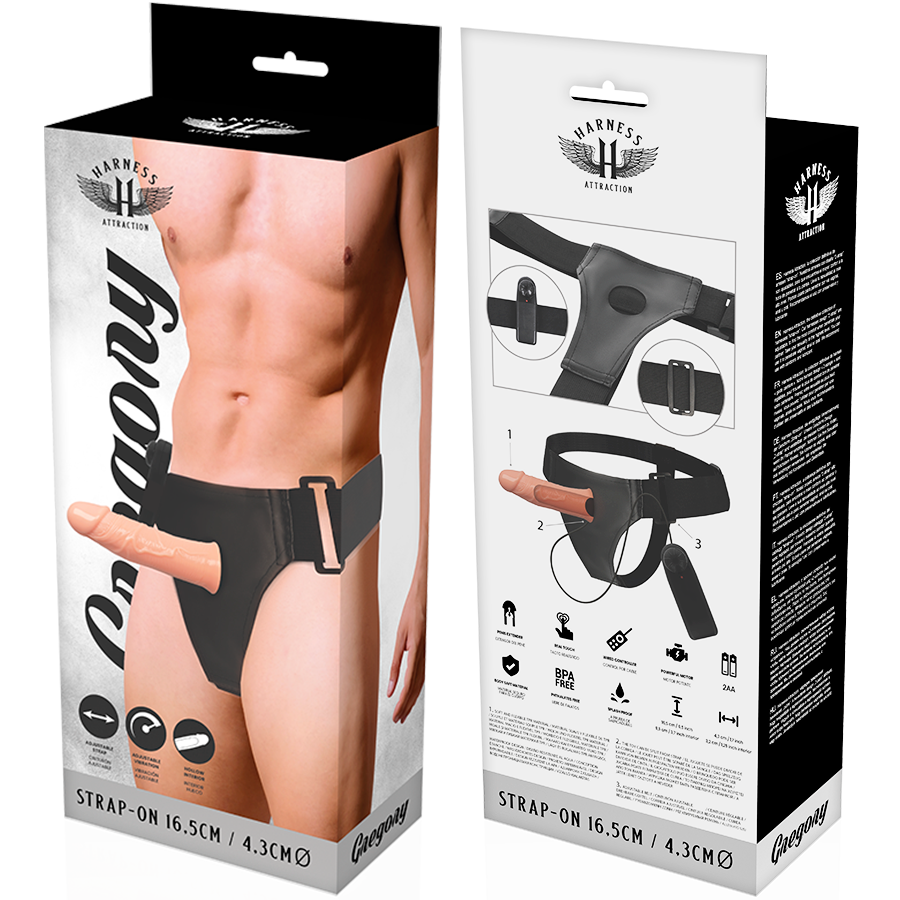 HARNESS ATTRACTION - GREGORY HARNESS CAVO CON PENE E VIBRAZIONE 16,5 CM -O- 4,3 CM