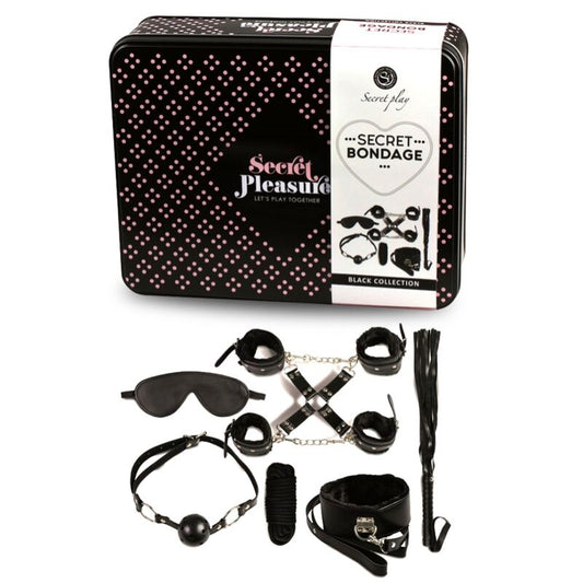 SECRETPLAY - SET BDSM 8 PEZZI COLLEZIONE NERA