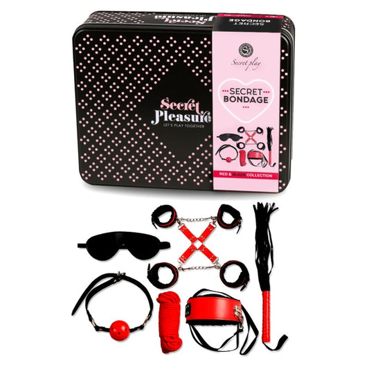 SECRETPLAY - SET BDSM 6 PEZZI COLLEZIONE ROSSA