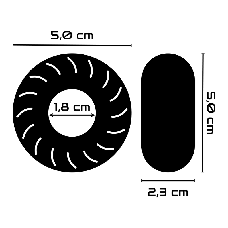 POWERING - PR08 ANELLO PENE SUPER FLESSIBILE E RESISTENTE 5CM  NERO