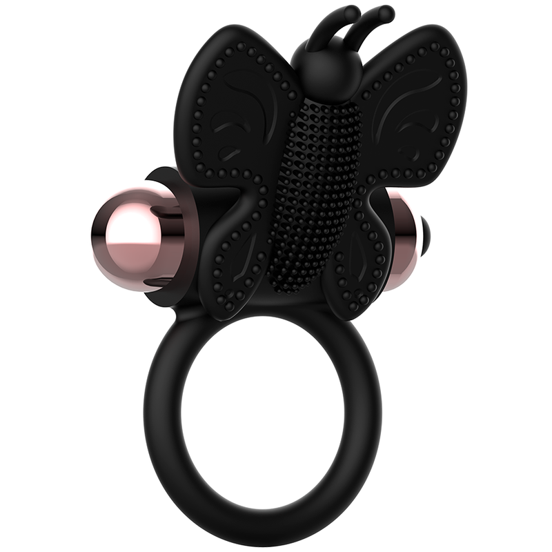 COQUETTE CHIC DESIRE - ANELLO PENE A FARFALLA CON VIBRATORE NERO/ORO