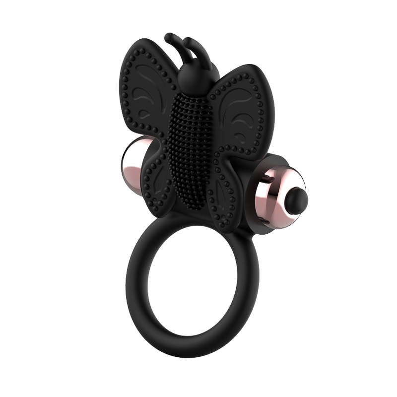 COQUETTE CHIC DESIRE - ANELLO PENE A FARFALLA CON VIBRATORE NERO/ORO