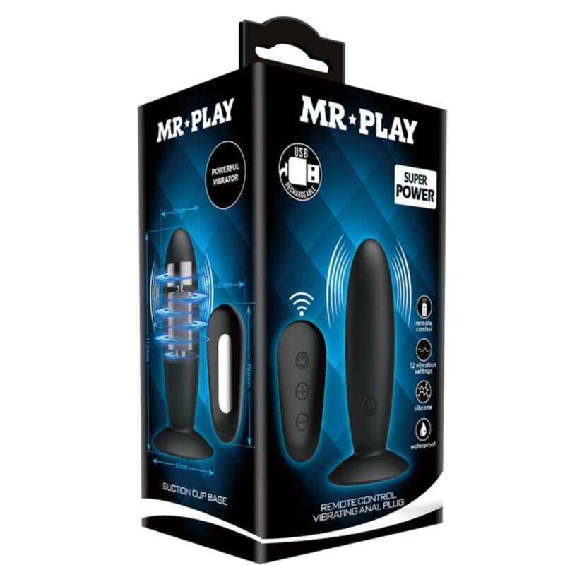 MR PLAY - PLUG ANALE VIBRANTE CON TELECOMANDO NERO
