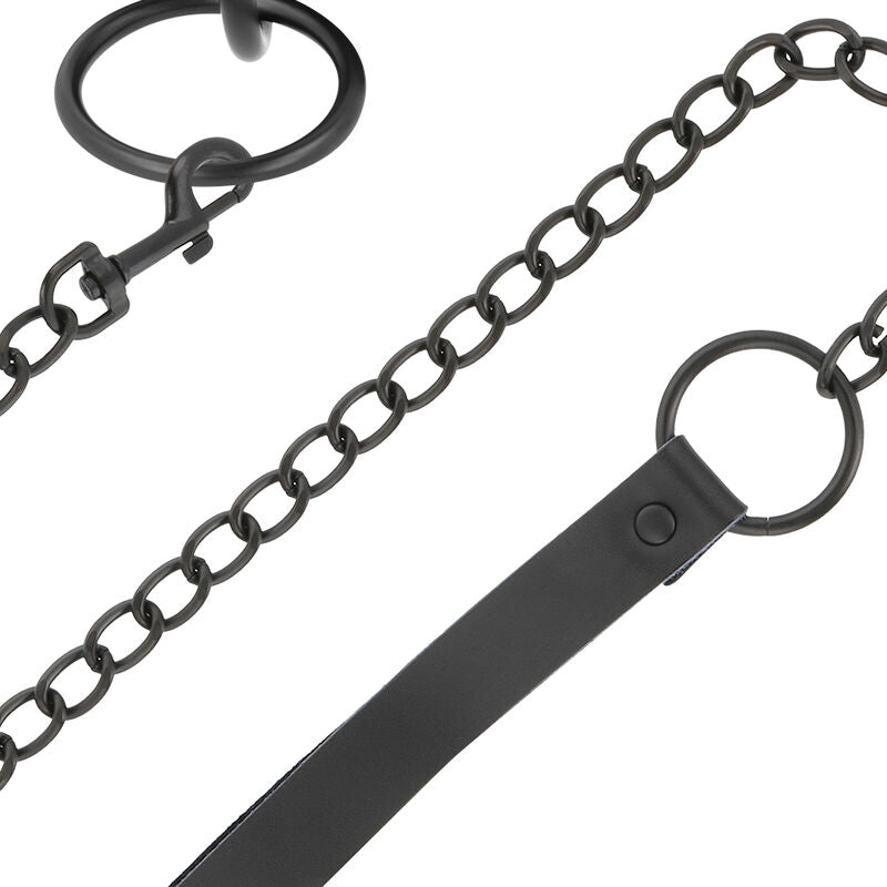 COLLARE NERO ROBUSTO CON CATENA, COMFORT REGOLABILE, CONTROLLO TOTALE